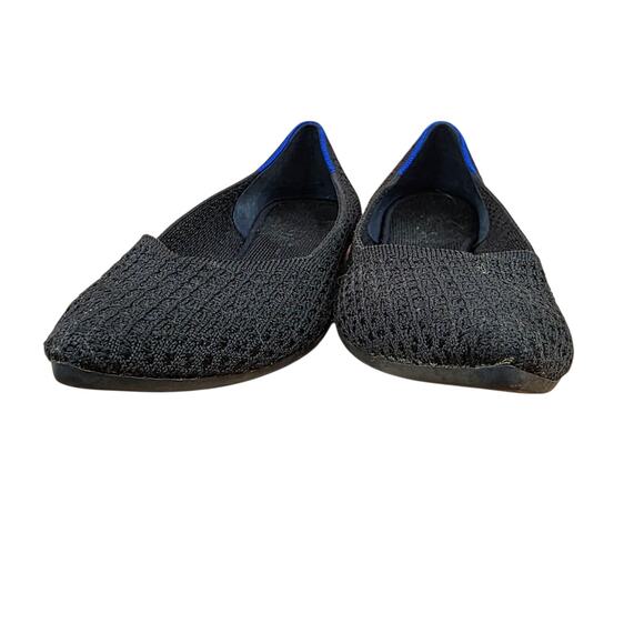 Rothys Womens The Point Flat Size 7.5 Black Knit Slip On Ballet Shoe Washable - Picture 6 of 7